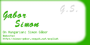 gabor simon business card